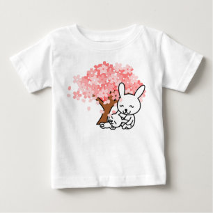 Cute rabbit print shirt voor baby’ s