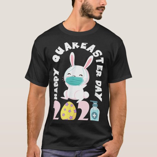 Cute Rabbit Quarantine Happy Easter Day Egg Huntin T-shirt (Voorkant)