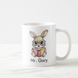 Cute Rabbit Reading a Book Custom Koffiemok