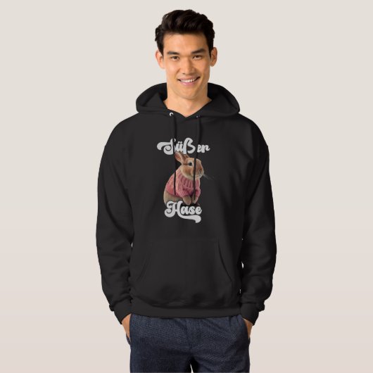 Cute Rabbit Retro Winter Ski Rabbit Hoodie (Voorkant volledig)