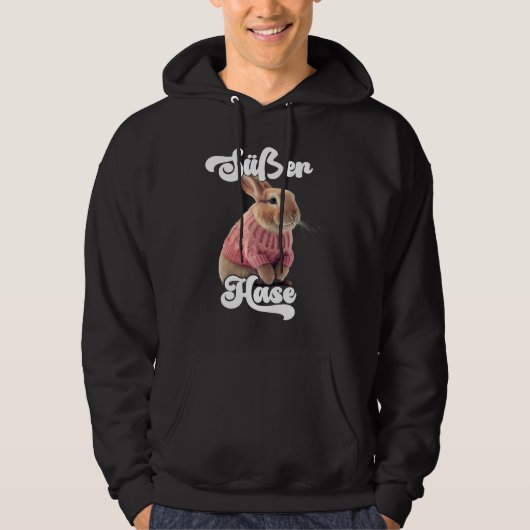 Cute Rabbit Retro Winter Ski Rabbit Hoodie (Voorkant)