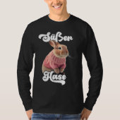 Cute Rabbit Retro Winter Ski Rabbit T-shirt (Voorkant)