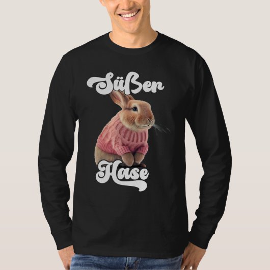 Cute Rabbit Retro Winter Ski Rabbit T-shirt (Voorkant)