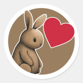 Cute Rabbit Ronde Sticker