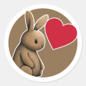Cute Rabbit Ronde Sticker (Voorkant)