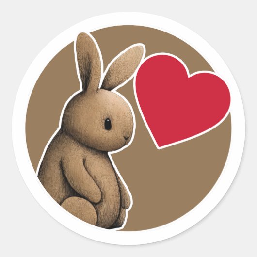 Cute Rabbit Ronde Sticker (Voorkant)