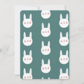 Cute Rabbit roze Green Paarse Stars Birthday Kaart (Achterkant)
