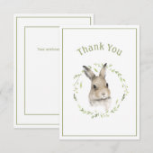 Cute Rabbit Simple Bedankt Card (Voorkant / Achterkant)