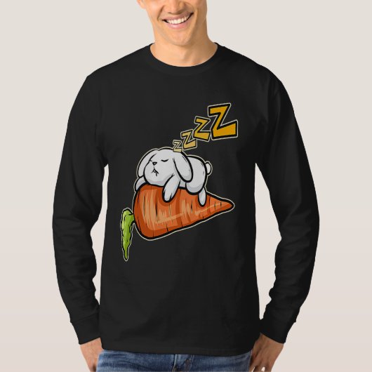 Cute Rabbit Sleeping On A Carrot On Easter T-shirt (Voorkant)