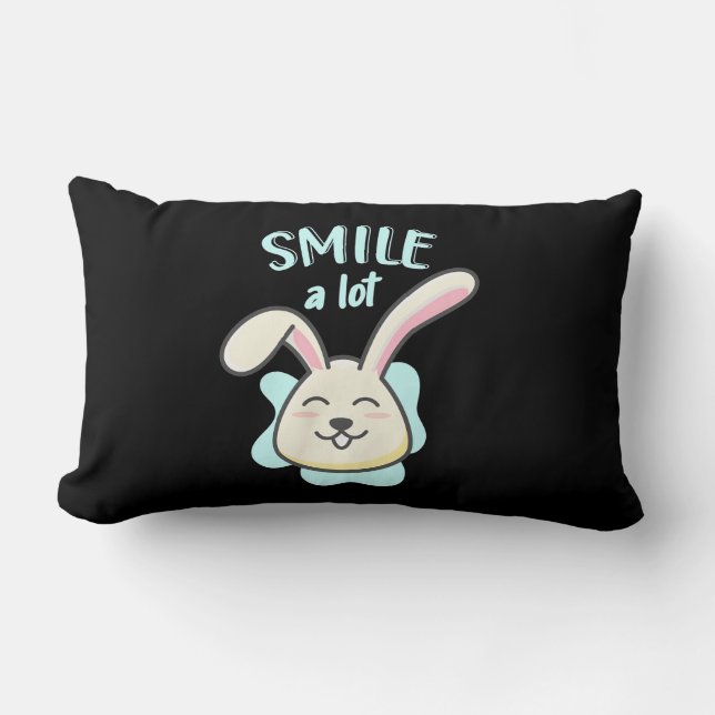 Cute Rabbit Smile A Lot Kussen (Voorkant)