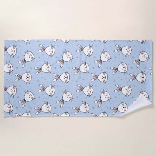 Cute Rabbit Strandlaken (Voorkant)