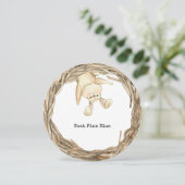 Cute Rabbit Sweet Animal Baby Announcement Card Kaart (Staand voorkant)