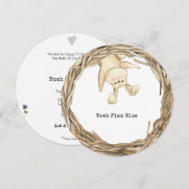 Cute Rabbit Sweet Animal Baby Announcement Card Kaart