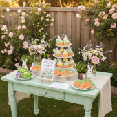 Cute Rabbit Veggie Garden Party First Birthday  Kaart