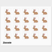 Cute Rabbit Vierkante Sticker (Vel)