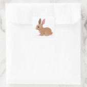 Cute Rabbit Vierkante Sticker (Tas)