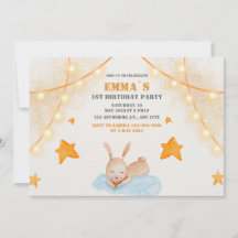 Cute rabbit waterverf Baby First Birthday party