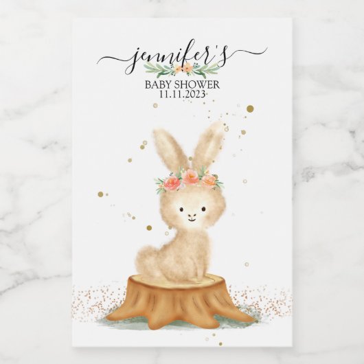 Cute Rabbit wildlife farm forest animal Voedselcontainer Etiket (Enkel label)