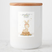 Cute Rabbit wildlife farm forest animal Voedselcontainer Etiket (Voorkant)
