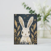 Cute Rabbit Winter Woodland Elegant Christmas Briefkaart (Staand voorkant)