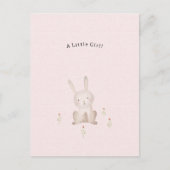 Cute Rabbit With Flowers Baby Girl Daughter Briefkaart (Voorkant)