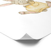 Cute Rabbit With Pink Balloon Nursery Poster (Hoek)