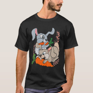 Cute Rabbits Carrot Funny Pet Dierenvriend Bunny T-shirt