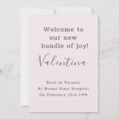 Cute Rabbits First Easter Welcome Photo Baby Birth Aankondiging (Achterkant)