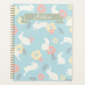 Cute Rabbits Flowers Pattern Planner (Voorkant)