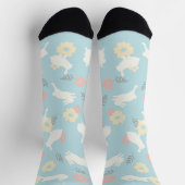 Cute Rabbits Flowers Pattern Sokken (Top)