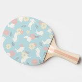 Cute Rabbits Flowers Pattern Tafeltennisbatje (Zijkant)
