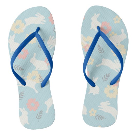 Cute Rabbits Flowers Pattern Teenslippers (Voetbed)