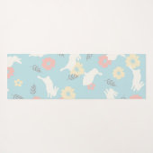 Cute Rabbits Flowers Pattern Yogamat (Achterkant (horizontaal))