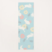 Cute Rabbits Flowers Pattern Yogamat (Voorkant)