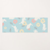 Cute Rabbits Flowers Pattern Yogamat (Voorkant (horizontaal))