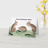 Cute Rabbits Illustration Kaart konijn jaar 2023 (Gele Bloem)