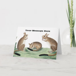Cute Rabbits Illustration Kaart konijn jaar 2023