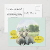 Cute Rabbits Moving House New Address Aankondigingskaart (Voorkant / Achterkant)