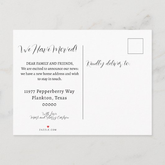 Cute Rabbits Moving House New Address Aankondigingskaart (Achterkant)