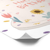 Cute Rabbits on Cake Joint Birthday Sister Welcome Poster (Hoek)