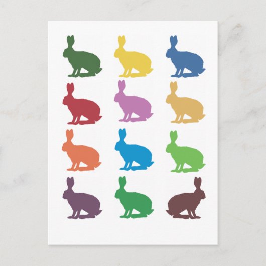 Cute Rabbits Pop Art Gifts Briefkaart (Voorkant)