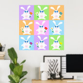 Cute Rabbits Poster (Thuiskantoor)