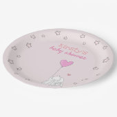 Cute Rabbits - Roze Baby shower Papieren Bordje (Gekanteld)