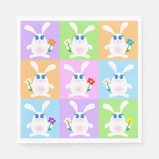 Cute Rabbits Servet (Voorkant)