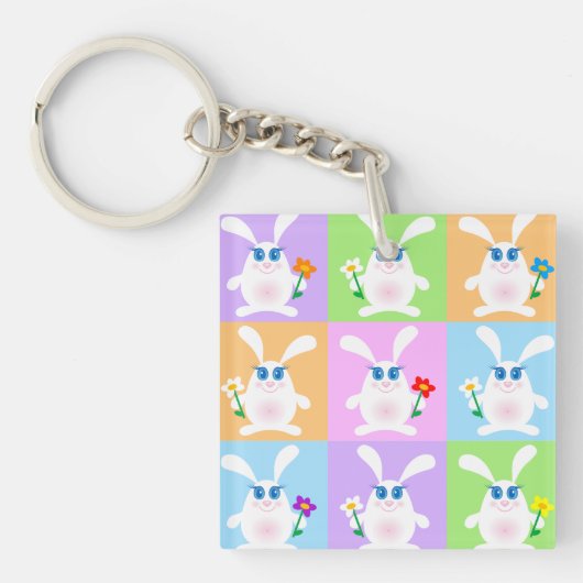 Cute Rabbits Sleutelhanger (Voorkant)