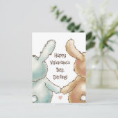 Cute Rabbits Valentijn Briefkaart (Staand voorkant)
