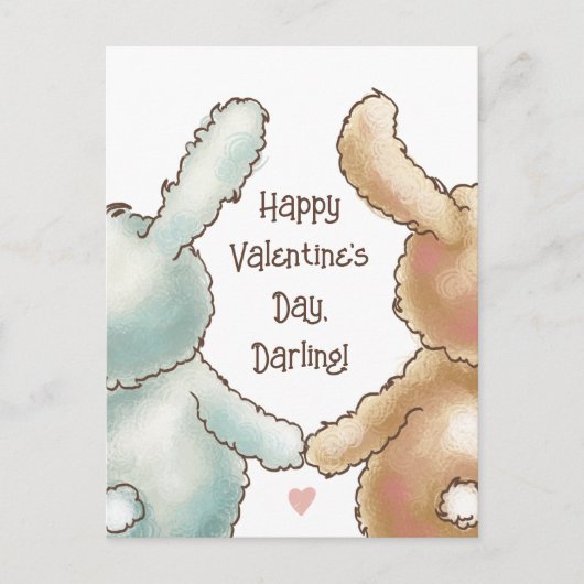 Cute Rabbits Valentijn Briefkaart (Voorkant)
