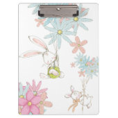 Cute rabbits with flowers notebook klembord (Voorkant)