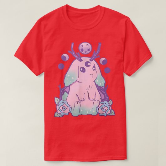 Cute Rabit Moon Phase Kawaii Pastel Gothic voor Ma T-shirt (Design voorkant)