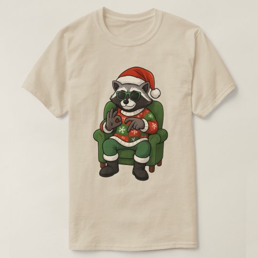 Cute Raccoon 67 Meme Six Seven 6-7 Christmas  T-shirt (Design voorkant)